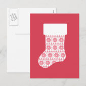 ウィンターニットクリスマスストッキングはがき シーズンポストカード (正面/裏面)