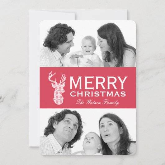 ウィンターニットクリスマストインデアホリデーカード シーズンカード (正面)