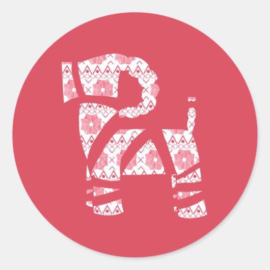 ウィンターニットクリスマスユール（キリスト降誕祭）ボックステッカー ラウンドシール (正面)