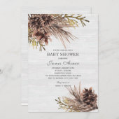 ウィンターニュートラルベビーシャワー招待状 招待状 (正面/裏面)