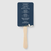 ウィンターネイビーブルーエレガントスクリプト結婚式 プログラム ハンドファン (裏面)