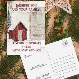 ウィンターノルディックバーンクリスマス紙 シーズンポストカード