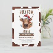ウィンターハイランド牛の誕生日パーティーへの招待 招待状 (スタンド正面)