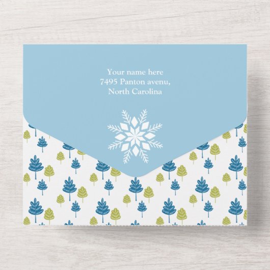 ウィンターハウスバースデーパーティーベビー招待状 オールインワン招待状 (裏面)