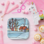 ウィンターハウスランドスケープ ペーパープレート (パーティー)