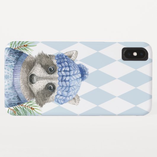 ウィンターハットに登場する可愛いウッドランドアライグマ Case-Mate iPhoneケース (裏面(横))