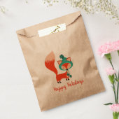 ウィンターハットキツネカスタマイズ可能クリスマス フェイバーバッグ (封をした状態)