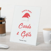 ウィンターハットサンタ赤ちゃんシャワーカード&ギフトサイン 台座サイン (インサイチュ)