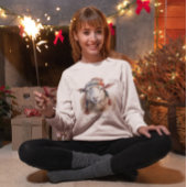 ウィンターハット クリスマス 羊 カスタムテキスト スウェットシャツ