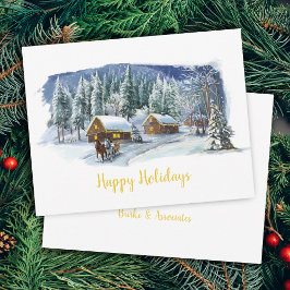 ウィンターハッピーホリデーズビジネスクリスマスカード シーズンカード