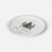 ウィンターハッピーホリデーズ紙プレート ペーパープレート (アングル)