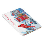 ウィンターハッピーランドウォーター色イラストレーションクリスマス マグネット (右側)