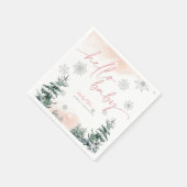 ウィンターハローベビーナプキンス、ベビーシャワー スタンダードカクテルナプキン (角)