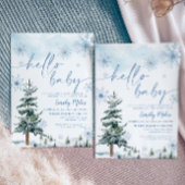 ウィンターハローベビー、ウィンターブルーベビーシャワー 招待状
