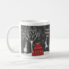ウィンターバニーホッピーホリデイズコーヒーマグ コーヒーマグカップ