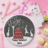 ウィンターバニーホッピーホリデーズ紙プレート ペーパープレート (パーティー)