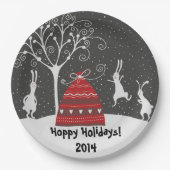 ウィンターバニーホッピーホリデーズ紙プレート ペーパープレート (正面)