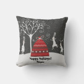 ウィンターバニーホッピーホリデーズ装飾用クッション クッション (正面)