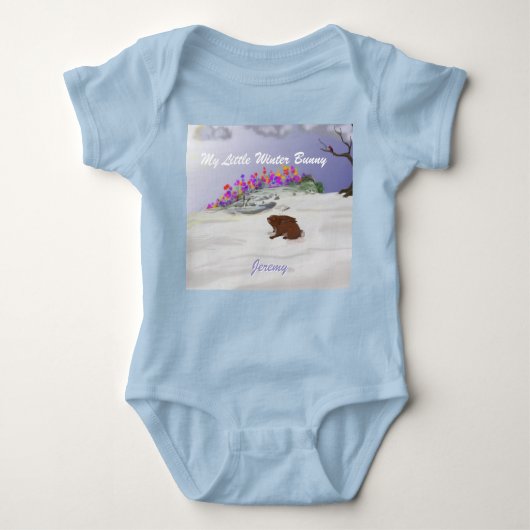 ウィンターバニー ベビーボディスーツ (正面)