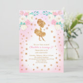 ウィンターバレリーナグリッター誕生日 招待状 (スタンド正面)