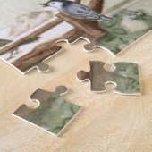 ウィンターバーズクリスマスツリーヴィンテージホリデー自然 ジグソーパズル (側面)