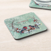 ウィンターバーズパインブランチリースクリスマス コースター (左側)