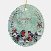 ウィンターバーズパインブランチリース写真テンプレート セラミックオーナメント (左)