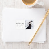 ウィンターバードインハンドクリスマスホリデーカード ラベル (インサイチュ)