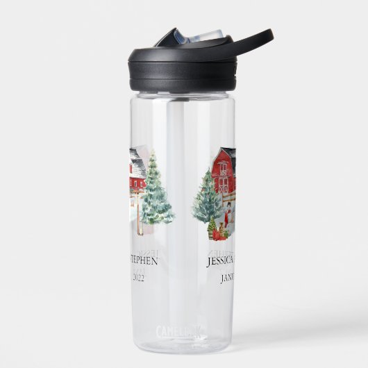 ウィンターバーンクリスマス結婚式の引き出物プレゼント ウォーターボトル (左面)