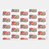 ウィンターバーントラクター&トラックトリオ ラッピングペーパーシート (正面3)