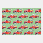 ウィンターバーントラクター&トラックトリオ ラッピングペーパーシート (正面)