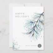 ウィンターパインウォーターカラービジネスホリデーカード シーズンカード (正面)