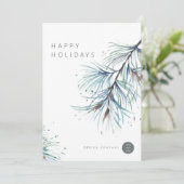 ウィンターパインウォーターカラービジネスホリデーカード シーズンカード (スタンド正面)