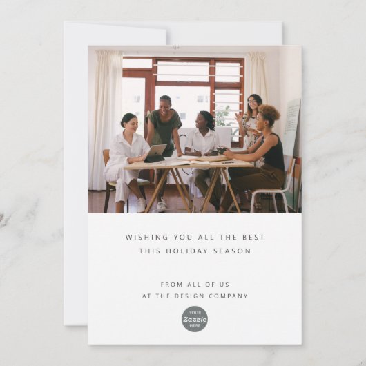 ウィンターパインウォーターカラービジネスホリデーカード シーズンカード (裏面)