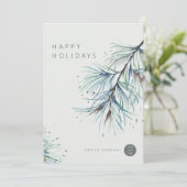 ウィンターパインウォーターカラービジネスホリデーカード シーズンカード (スタンド正面)