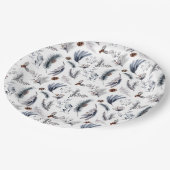 ウィンターパインエレガントボタニカルホリデイ ペーパープレート (アングル)