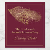 ウィンターパインクリスマスパーティー ワインラベル (シングルラベル)