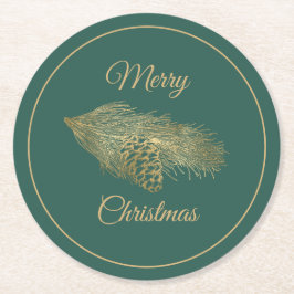 ウィンターパインクリスマス ラウンドペーパーコースター