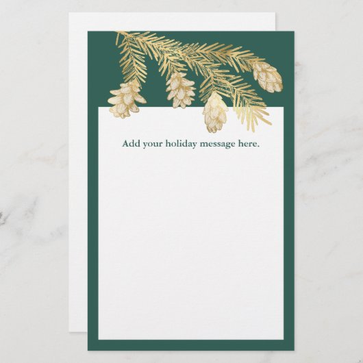 ウィンターパインクリスマス 便箋 (正面/裏面)