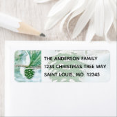 ウィンターパインコーンウォーターカラーホリデーアドレス ラベル (インサイチュ)
