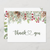 ウィンターパインコーンサンキューカード (正面/裏面)