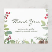 ウィンターパインコーンサンキューカード (裏面)