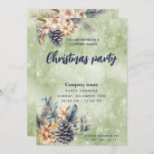 ウィンターパインコーンフローラクリスマスパーティー 企業の 招待状 (正面/裏面)