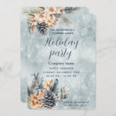 ウィンターパインコーンフローラホリデーパーティ企業の 招待状 (正面/裏面)