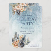 ウィンターパインコーンフローラホリデーパーティ企業の 招待状 (正面/裏面)