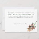 ウィンターパインコーンベリーモダン結婚ズ サンキューカード (裏面)