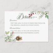 ウィンターパインコーンベリーモダン詳細結婚ズ エンクロージャーカード (正面)