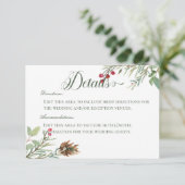 ウィンターパインコーンベリーモダン詳細結婚ズ エンクロージャーカード (スタンド正面)