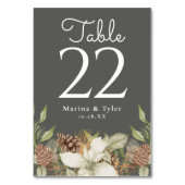 ウィンターパインストーングレー結婚のテーブル番号カード テーブルナンバー (正面)
