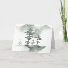 ウィンターパインズウォーターカラーホリデー カード